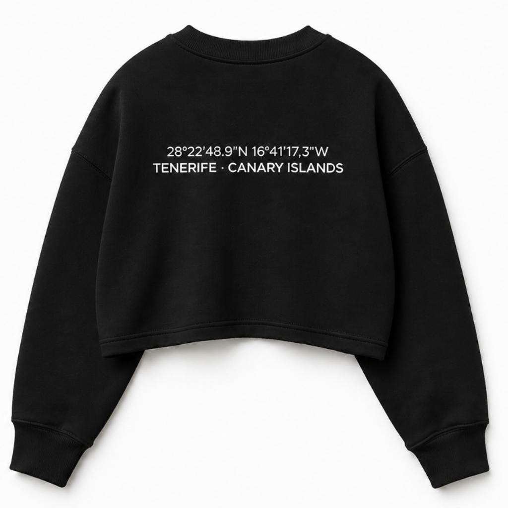 Sudadera relaxed fit cuello redondo cropped