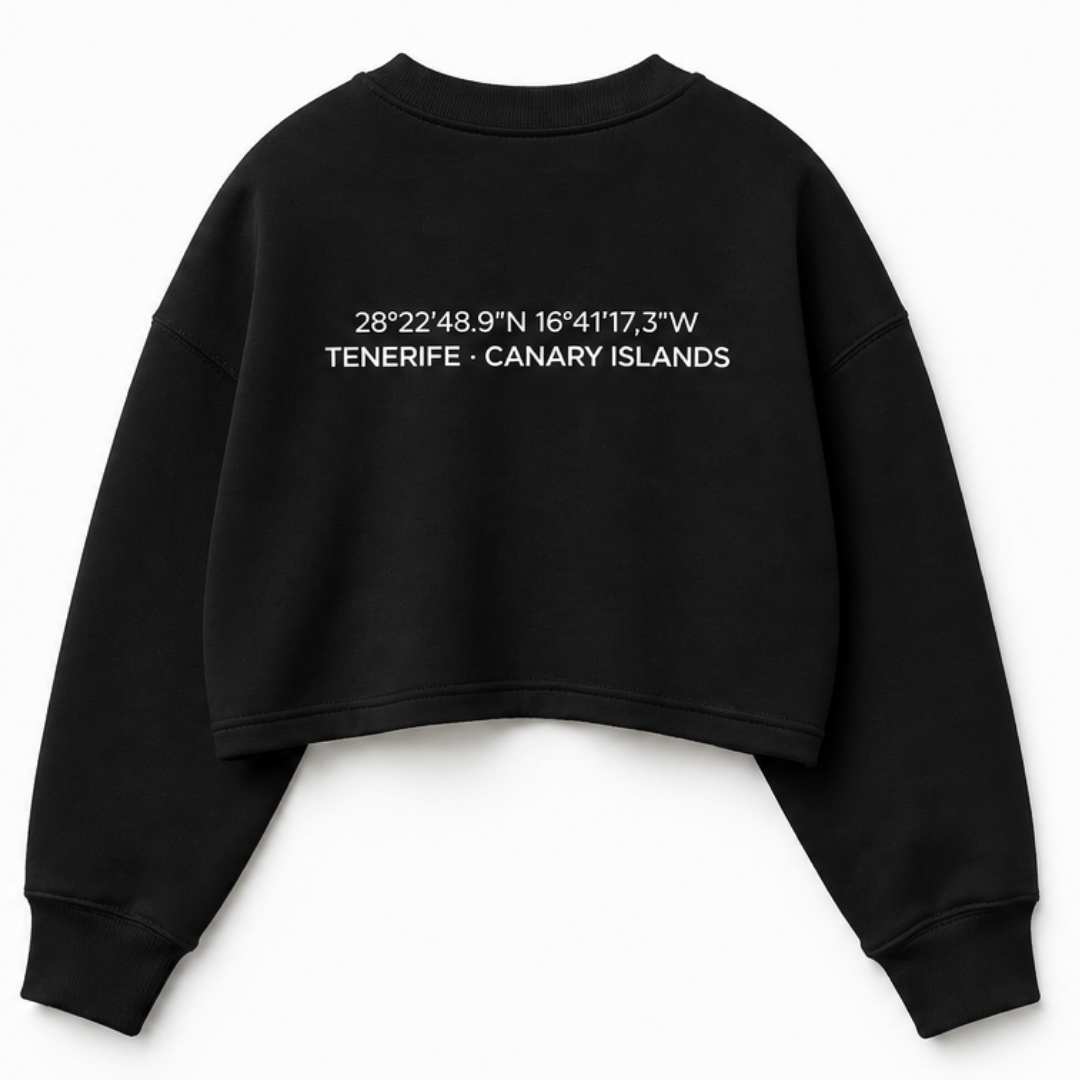 Sudadera relaxed fit cuello redondo cropped