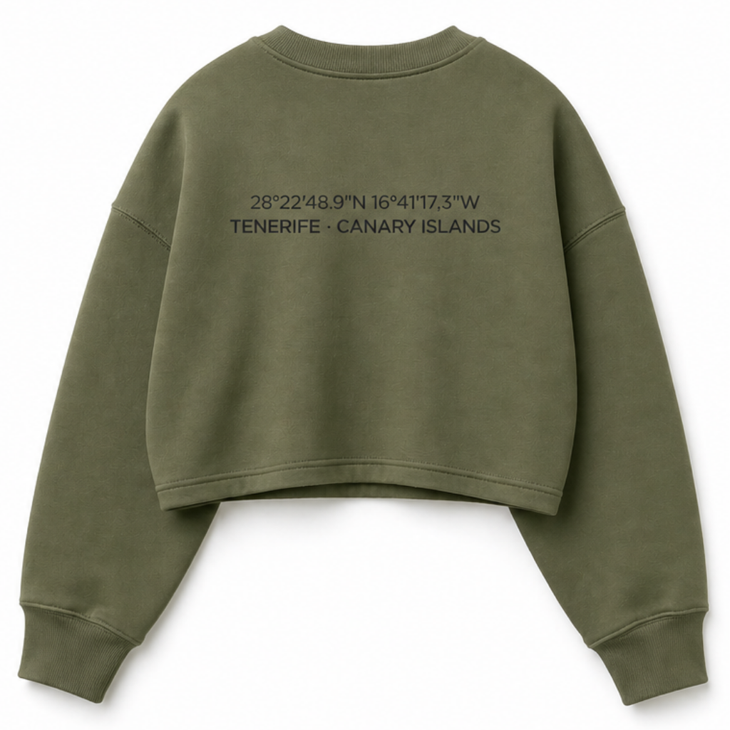 Sudadera relaxed fit cuello redondo cropped