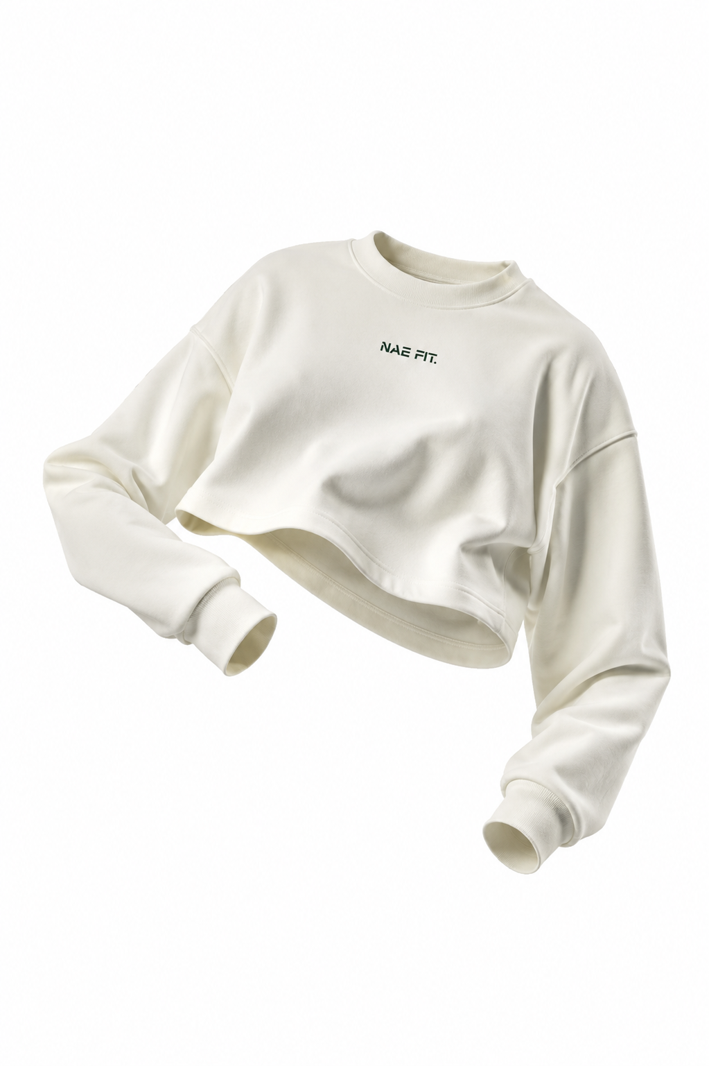 Sudadera relaxed fit cuello redondo cropped