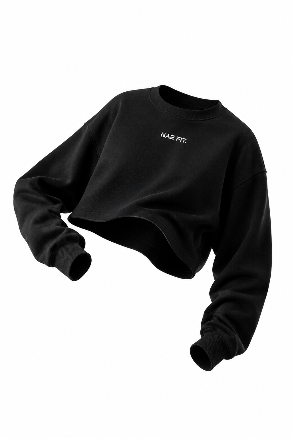 Sudadera relaxed fit cuello redondo cropped